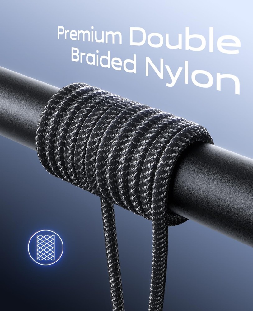 USB C Cable 3A Fast Charging [2 Pack 6FT], A to C Cable, 6FT, Black