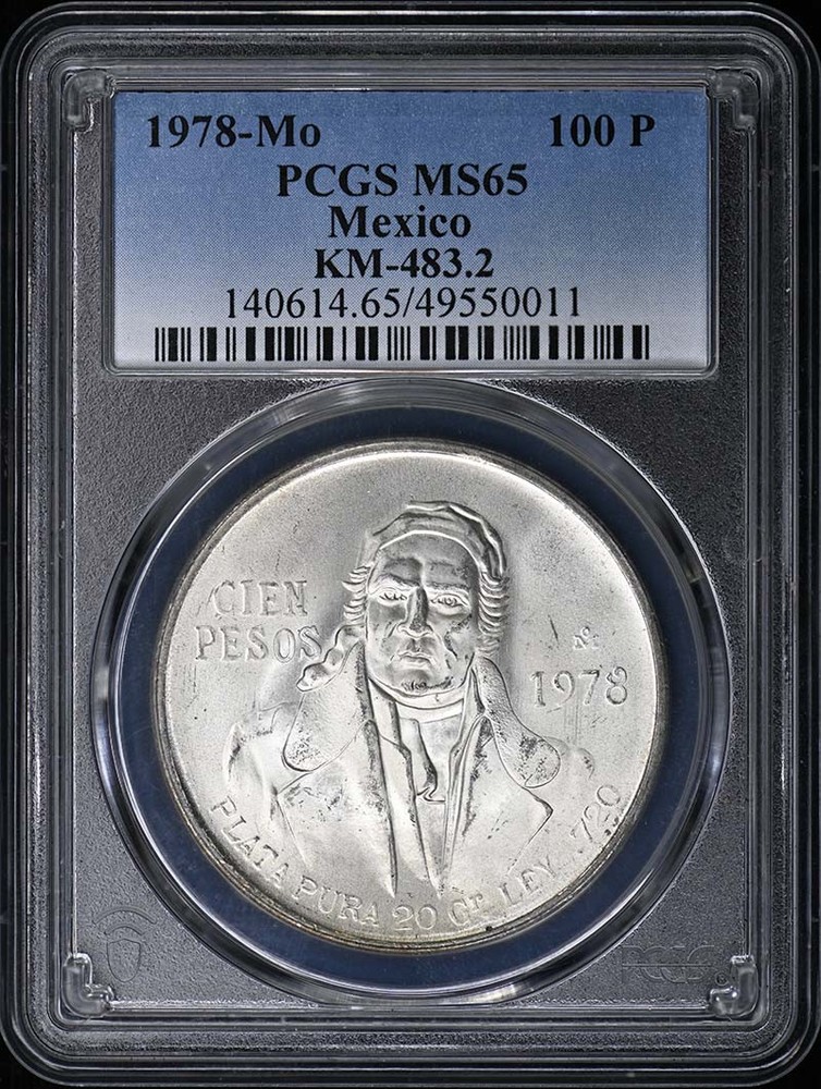 1978-Mo 100 P Pesos Mexico PCGS MS65