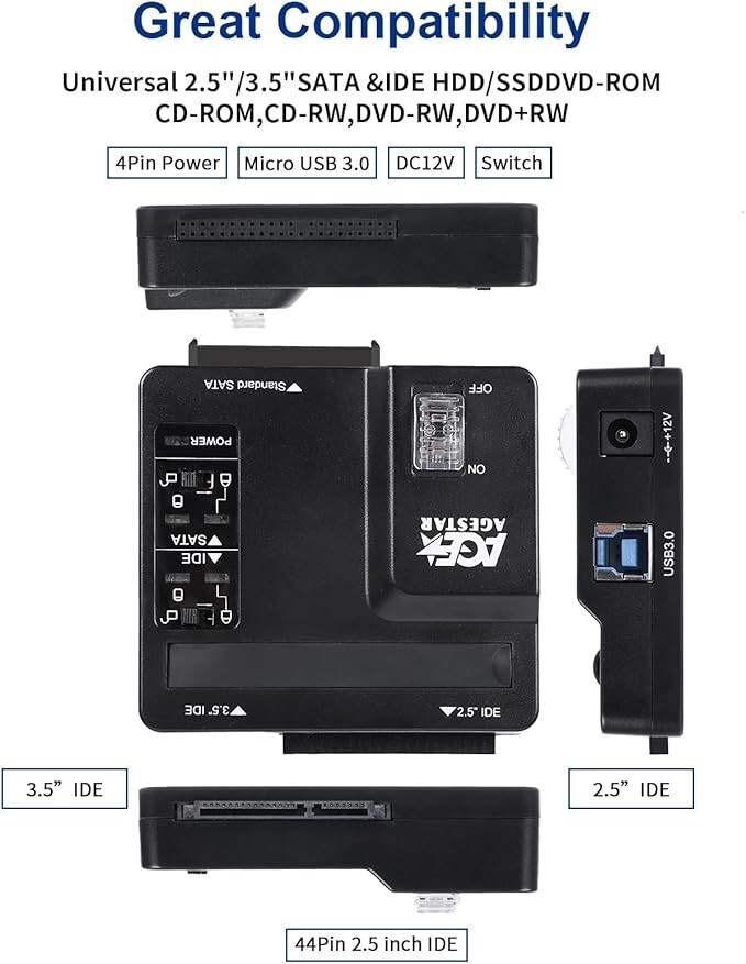 USB 3.0 SATA / IDE HDD Adapter with Write-Protection