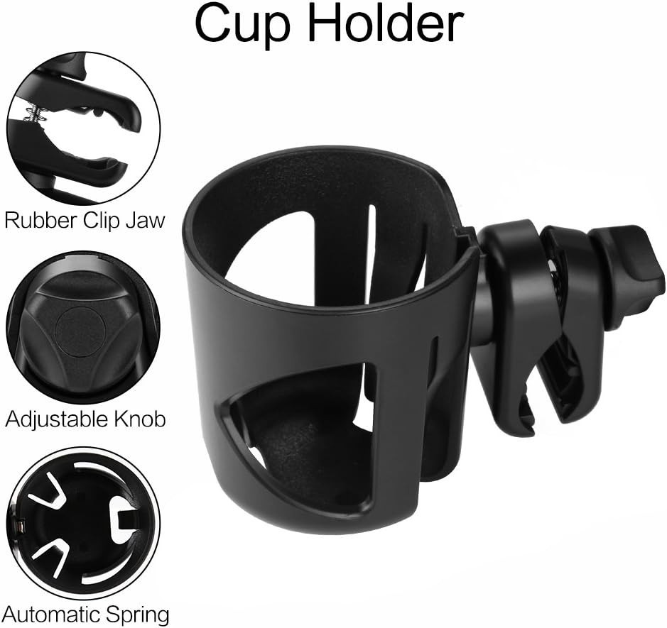 Universal Cup Holder, Stroller Cup Holder, 360° Rotatable Large Caliber Designed