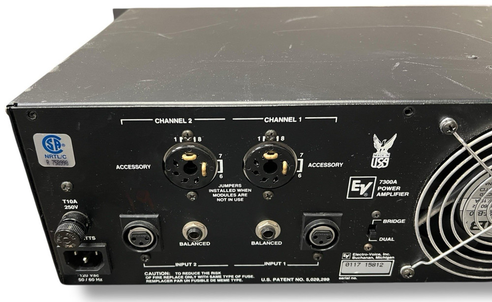 Electro Voice EV Model 7300A Stereo Power Amplifier - TESTED + POWERS ON!!