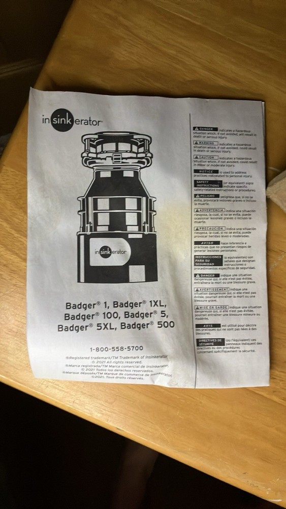 Insinkerator Garbage Disposal 100 Lift Latch Standard 1/3-HP Hardware Metalic