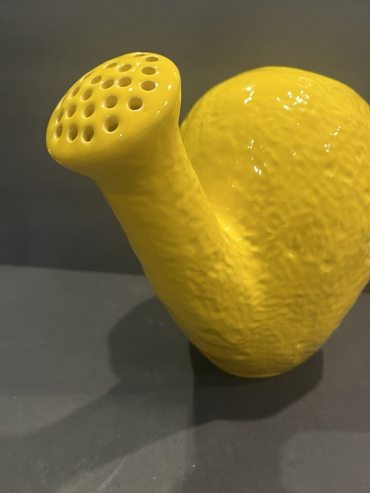 Hand Painted Lemon Shaped Pitcher 9”