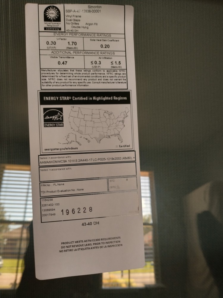 Simonton Perfexion Series Double Hung Replacement Window
