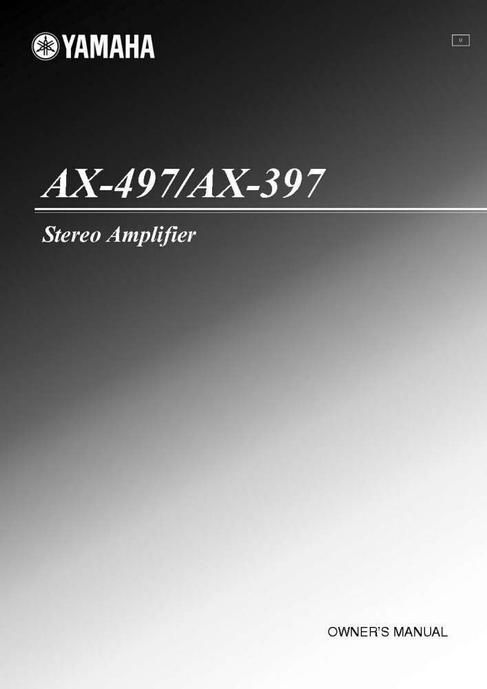 Yamaha AX-397 Amplifier Owners Manual