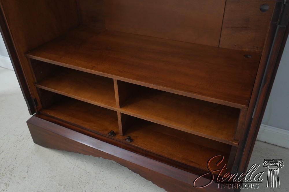 72077: ROM WEBER Burl Elm Walnut Armoire Cabinet
