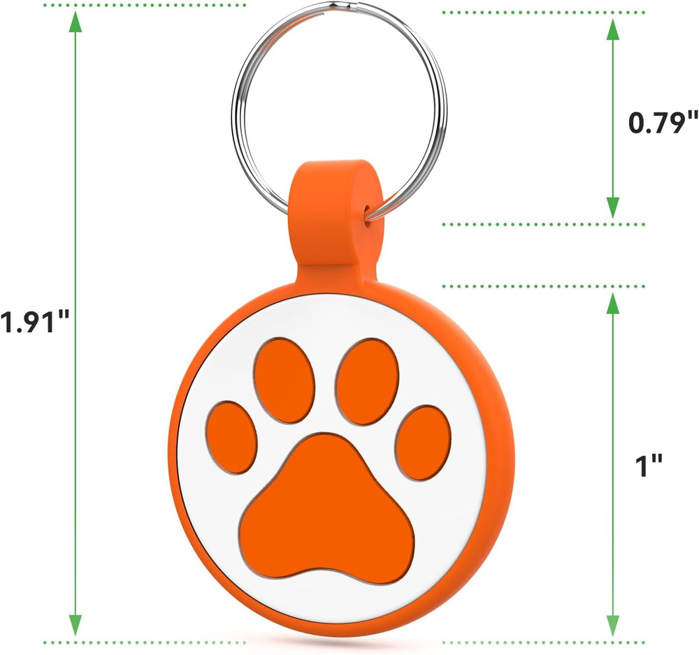QR Code Cat Tag, Green, Modifiable Profile, Silent Silicone, 1"