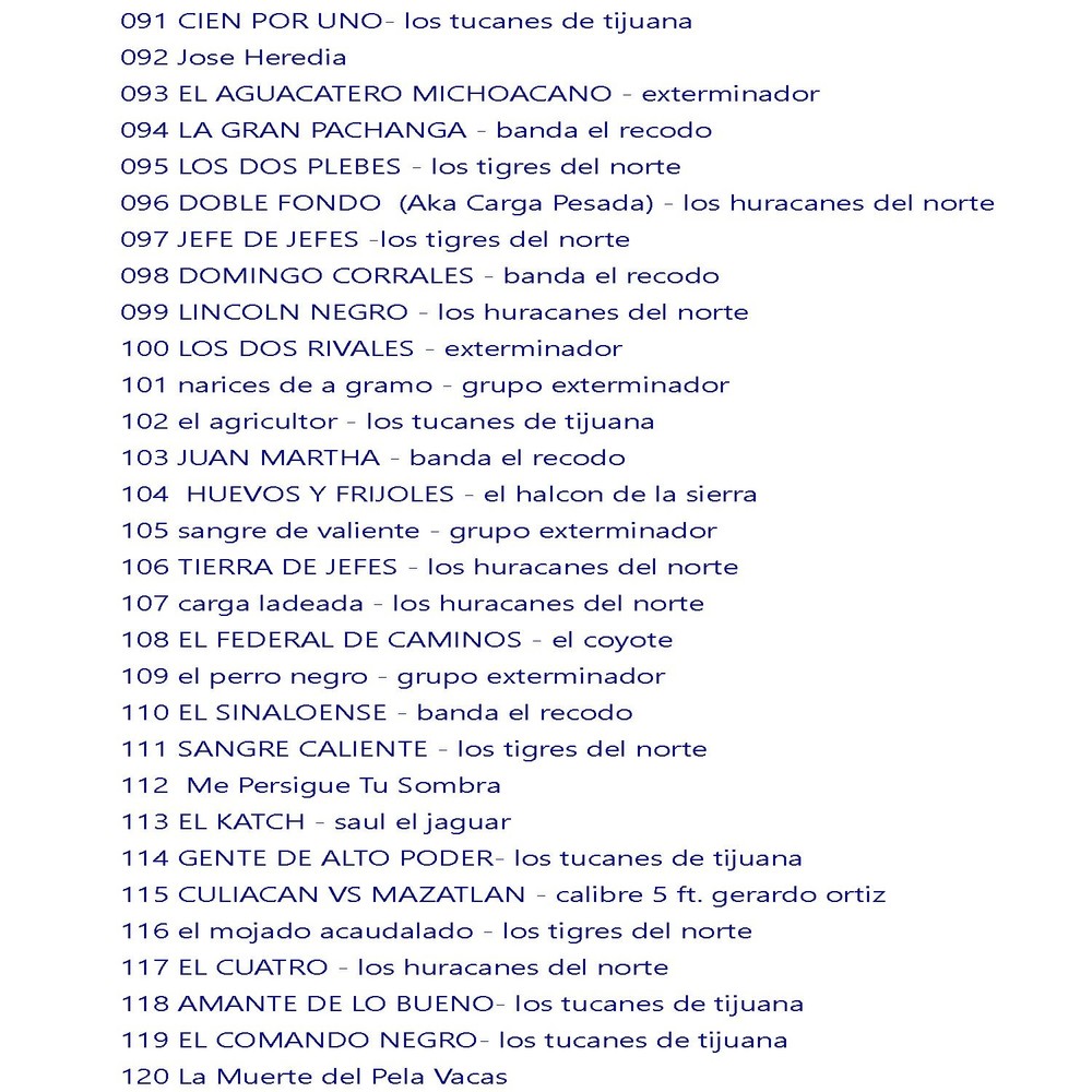 102# CORRIDOS FAMOSOS mp3 cd con 100 exitos