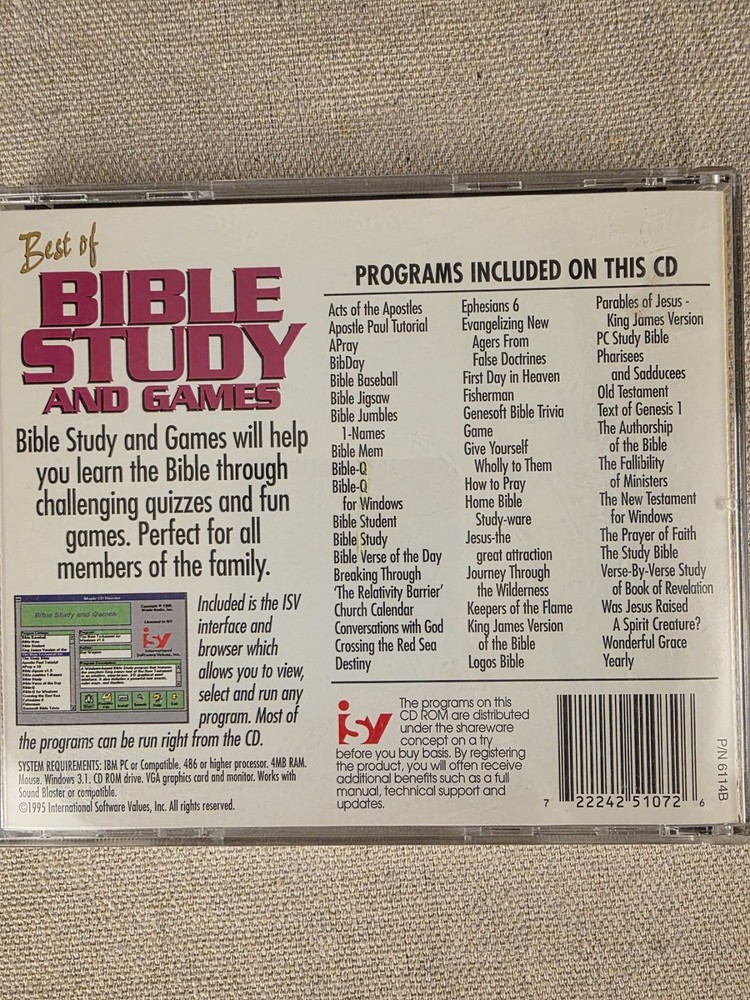 Best of Bible Study and Games PC CD-ROM Windows Educational Software