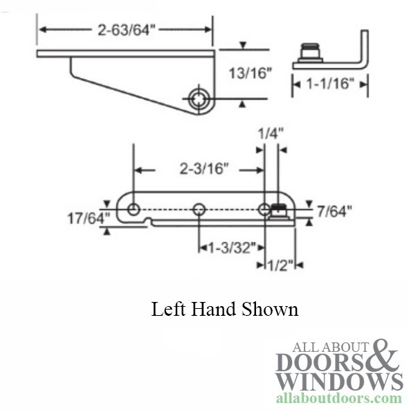 Truth 12785 Casement Sash Bracket Stud Post with Snap Ring