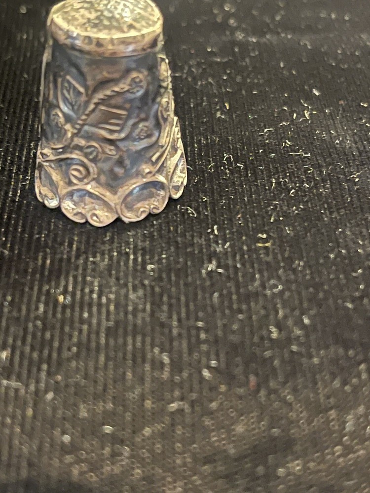 Vintage Sterling Silver Butterfly carved Thimble
