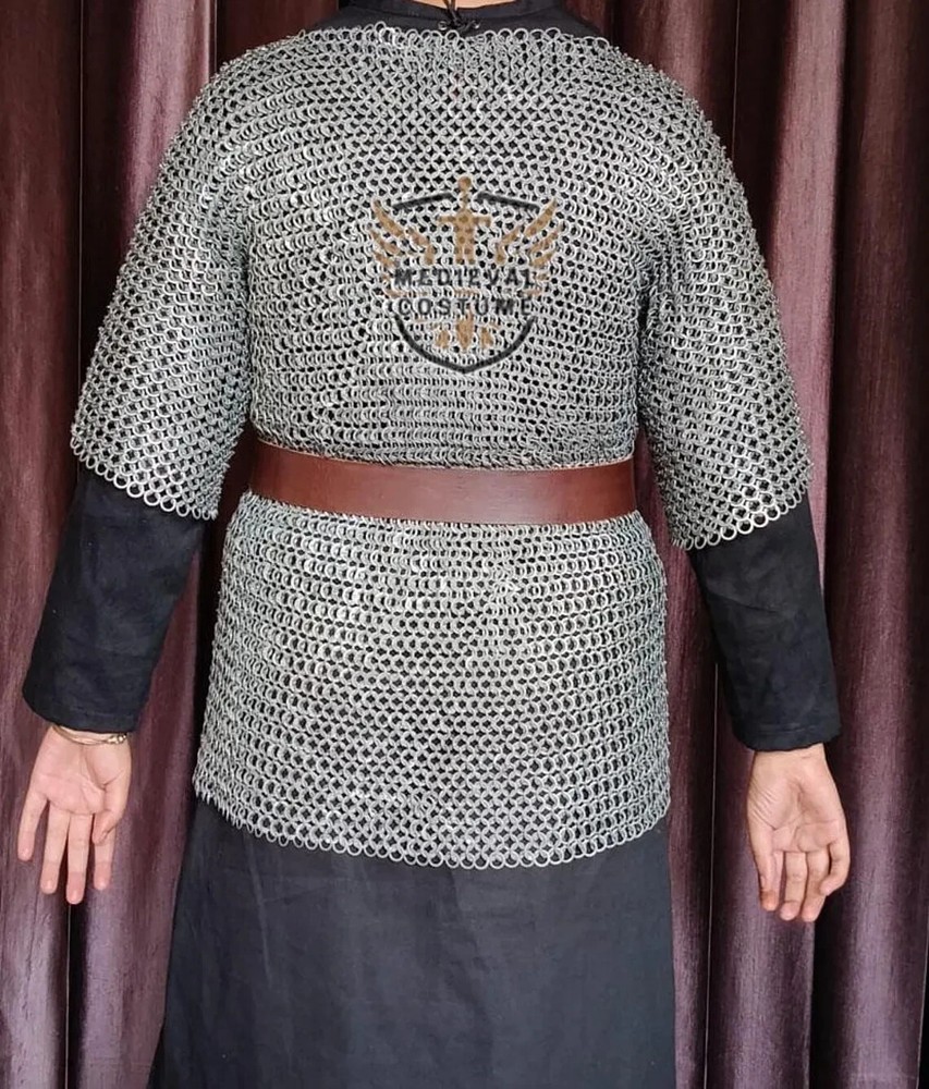 Chainmail Shirt, 9mm Flat Ring Riveted With Solid Rings, Christmas Gifts