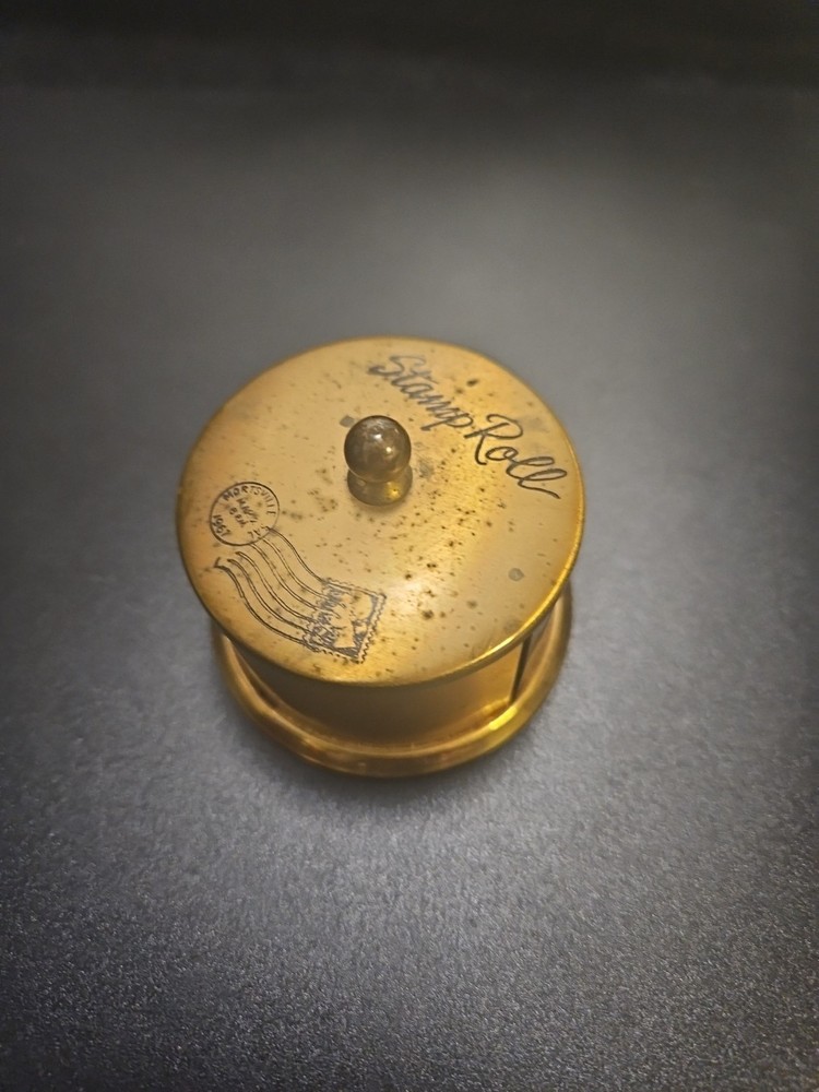 Vintage Brass 1961 Postage Stamp Dispenser