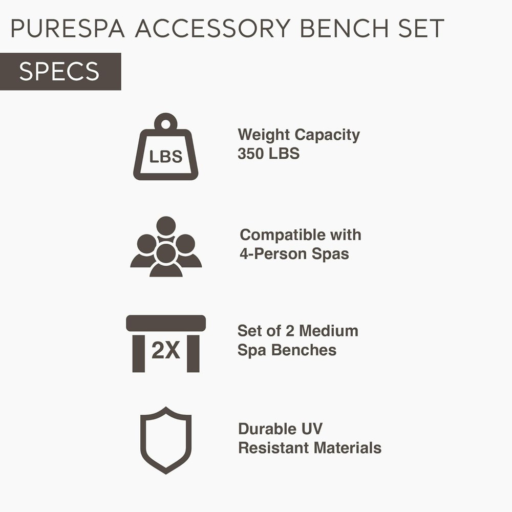 28514E 2 Medium PureSpa Accessories Benches,350 Pound Capacity