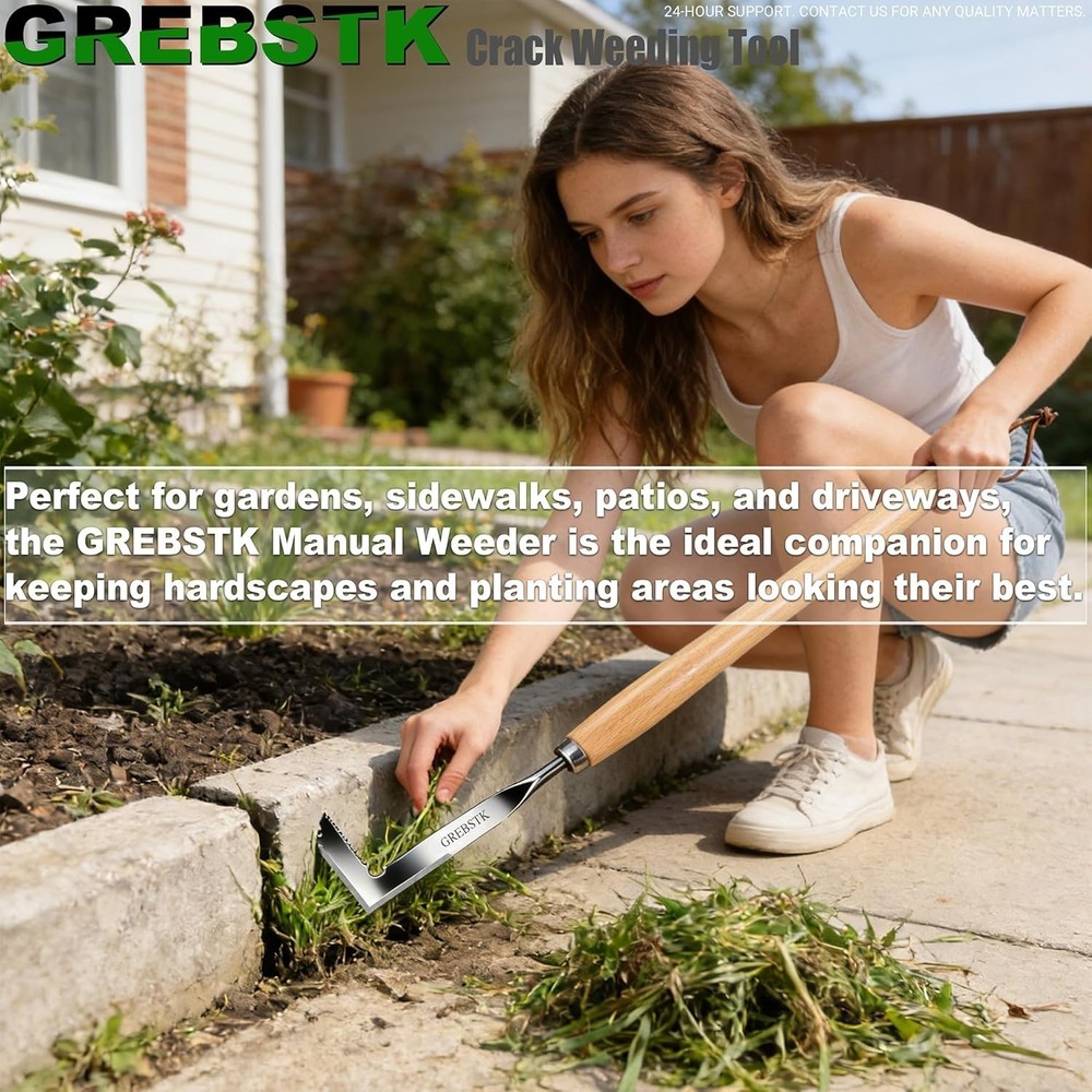 Efficient 22" Patio Stone Weeder Stainless Steel