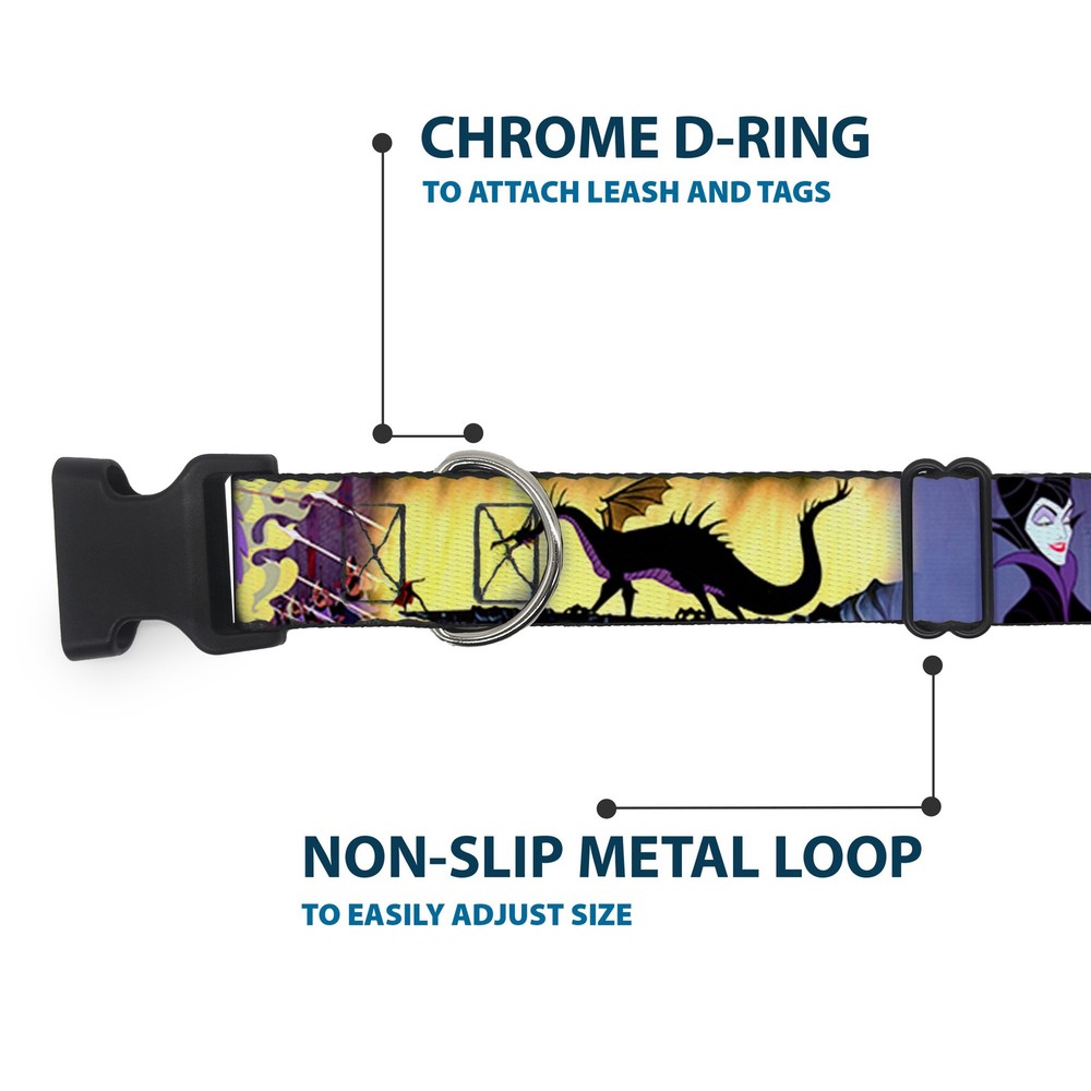 Plastic Clip Collar Maleficent Poses Medium 11-16.5"