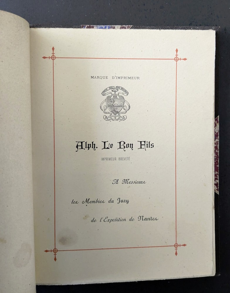Catalog. Alphonse Le Roy Fils Lithograph Printer. 1886. Rennes