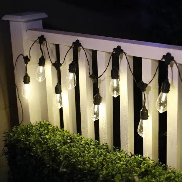 10ct Integrated LED Edison Bulb String Lights with Timer - Black Wire - Alpine