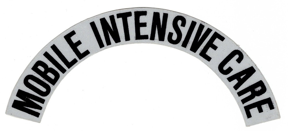 MOBILE INTENSIVE CARE - Highly Reflective FIRE HELMET CRESCENT  DECALS -  A PAIR