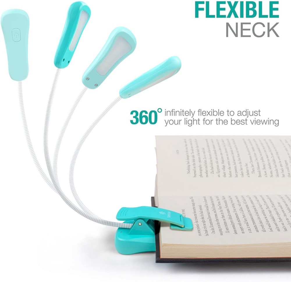 Compact Rechargeable Reading Light – Eye-Caring Diffused Light, Clip-On Design