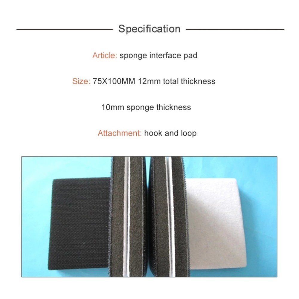 Interface Pad Sander Backing Hook&Loop Interface Pad Rectangle Soft Sponge