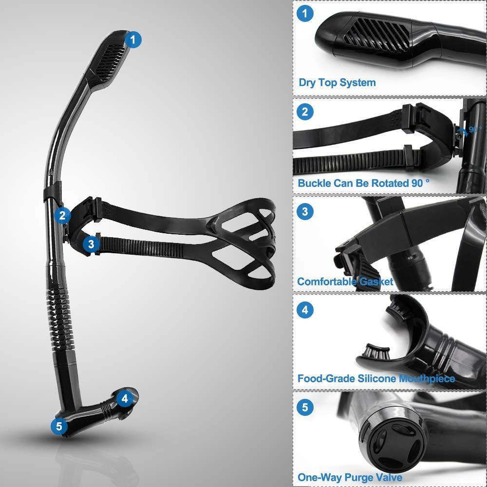 Rotate Function Swim Snorkel Training Swimming Front Snorkel Lap Swimming