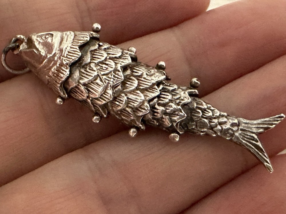 Vintage Solid Silver Articulated Miniature Fish