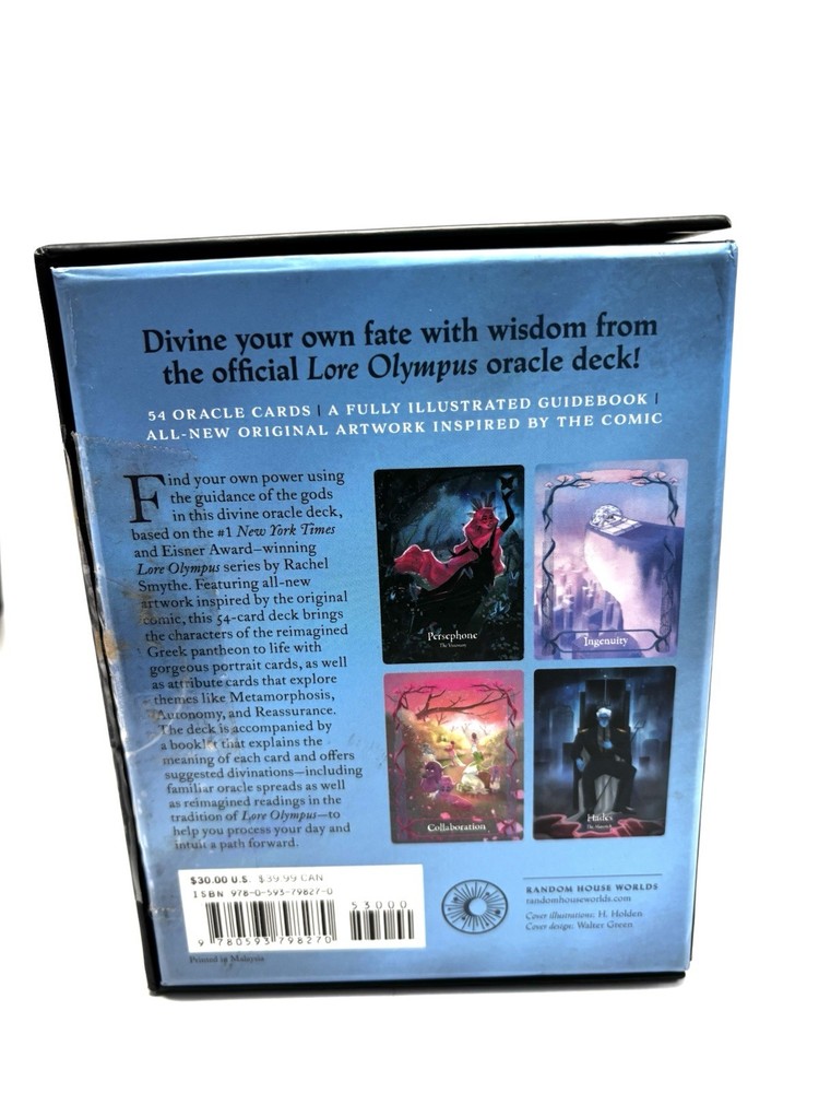 Lore Olympus Oracle Deck 54 Cards Guidebook Rachel Smythe Complete Set Box