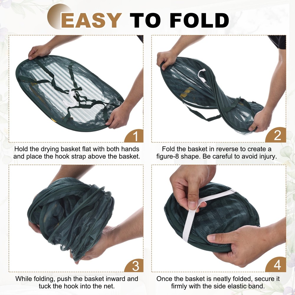 Herb Drying Rack, 24" 1-Layer Hanging Drying Mesh Net, Black