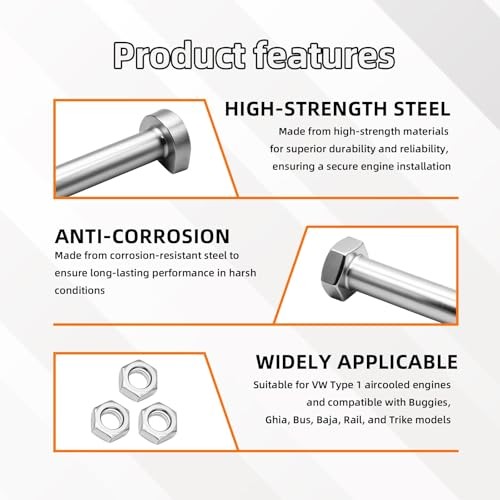 9551 Engine Mounting Bolt Kit, Compatible with VW Aircooled Engines, Dune