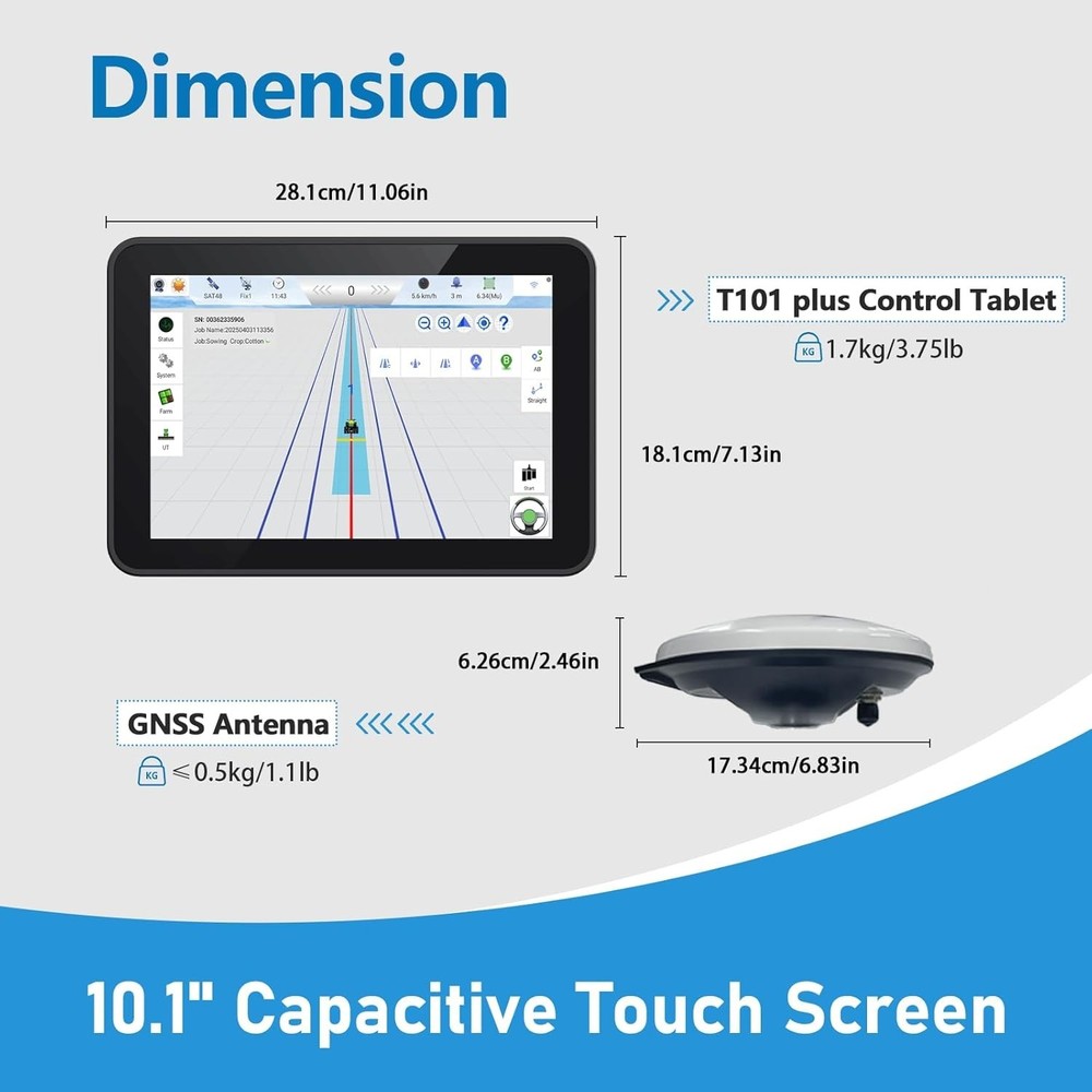 JY100 Plus Tractor Guidance System with Precision AG Software, Android10 Tablet