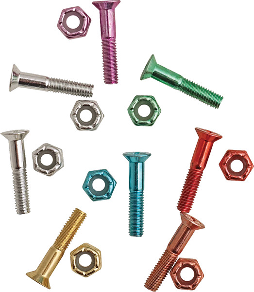 DGK SPITTAZ MULTI COLORED HARDWARE SET 1" PHILLIPS
