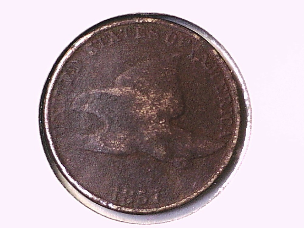 1857 Flying Eagle Cent Genuine Raw Ungraded 01153