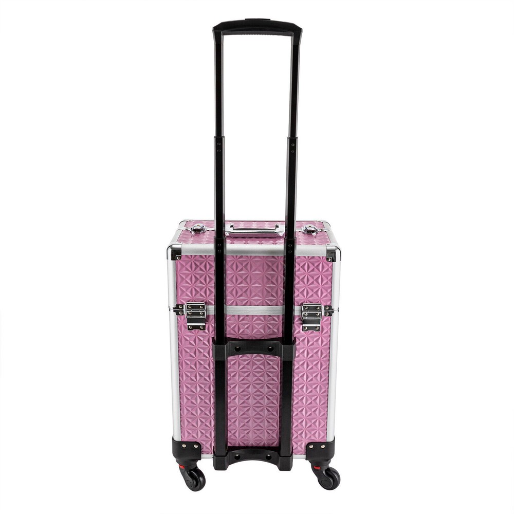Professional Rolling Makeup Train Case Cosmetic Trolley Makeup Storage Organizer