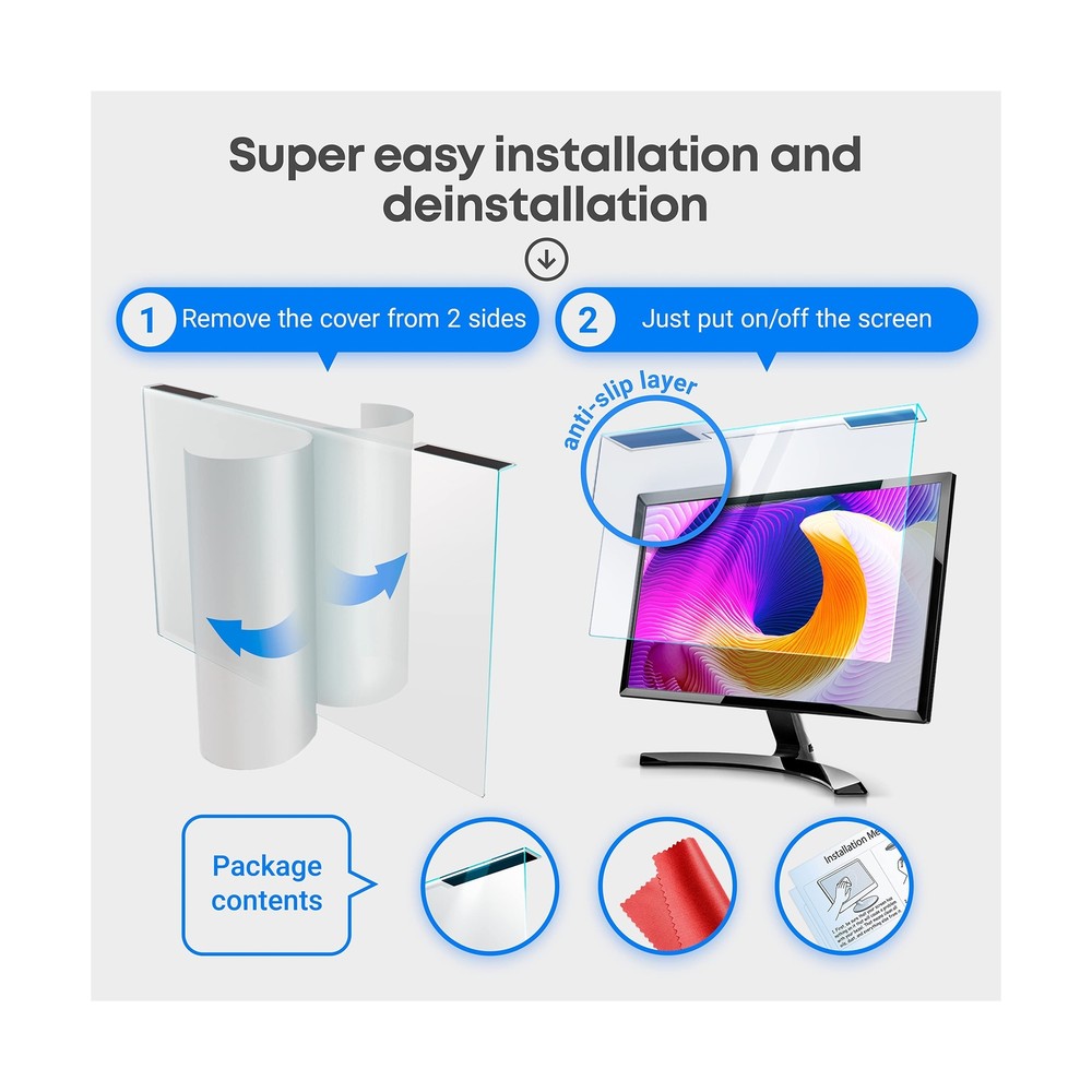 VINTEZ Blue Light Blocking Screen Protector Panel for 27 inch Diagonal LED PC...