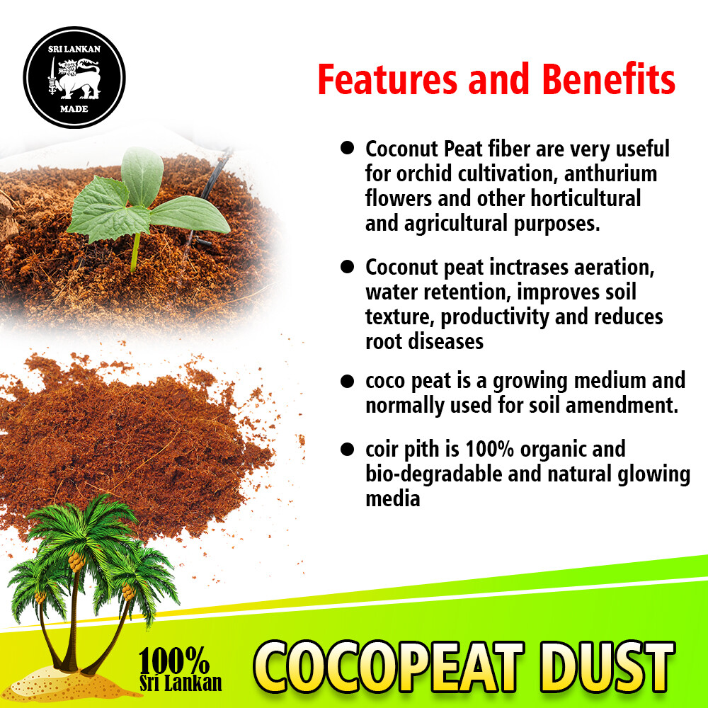 Coco Peat Coir Pith Compost Hydroponic Organic Dry Natural Growing Media Soil