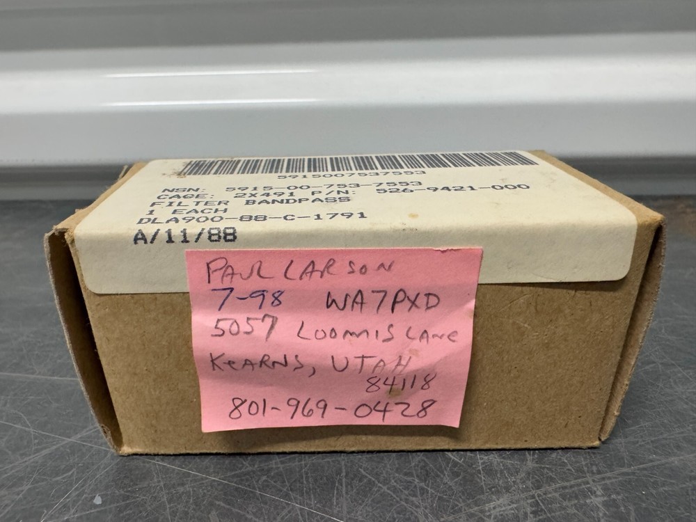 Filter Band Pass DLA900-88-C-1791