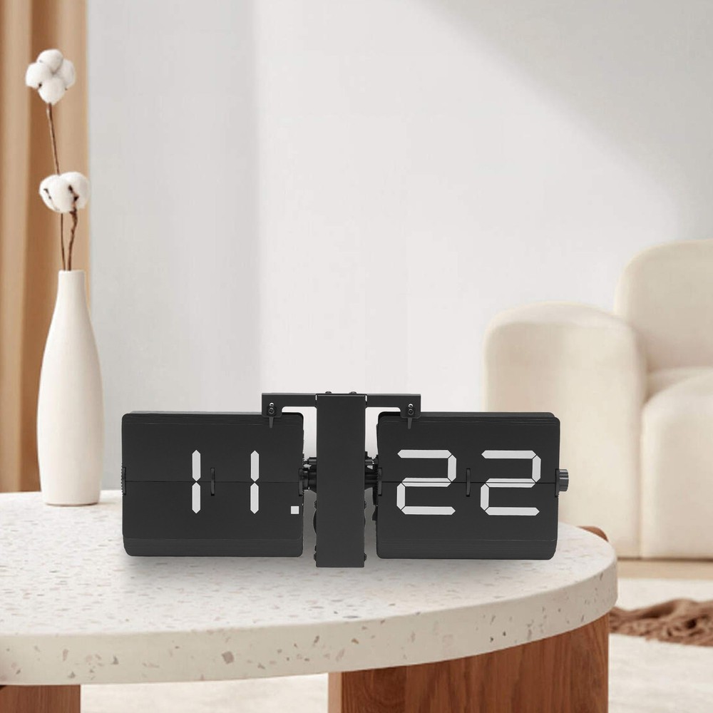 Flip Clock Wall Timer Retro Clock Analog Clock Office Decor Minimalist black