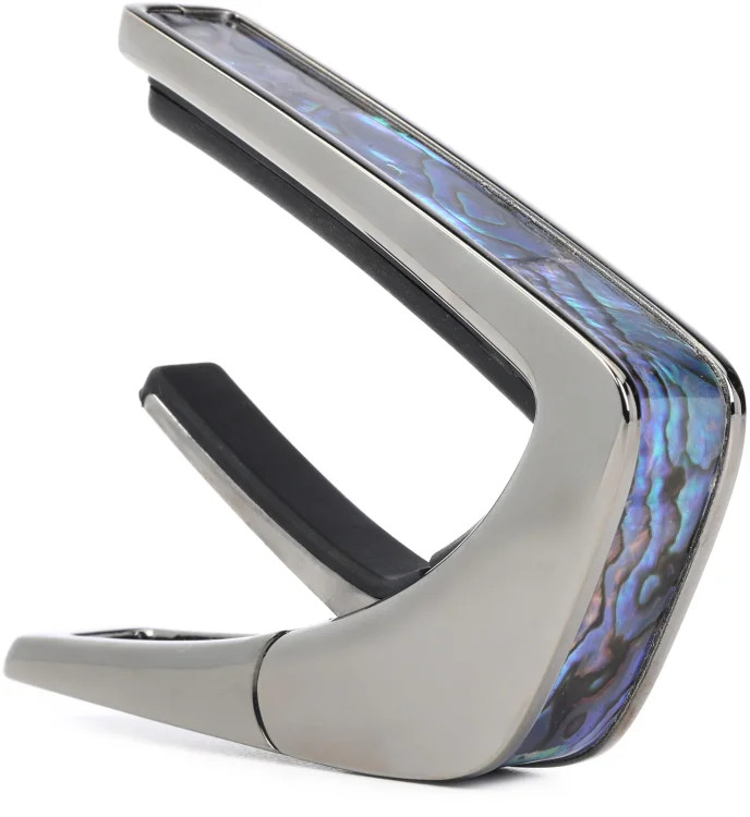 Thalia Shell Collection Capo - Black Chrome with Blue Abalone