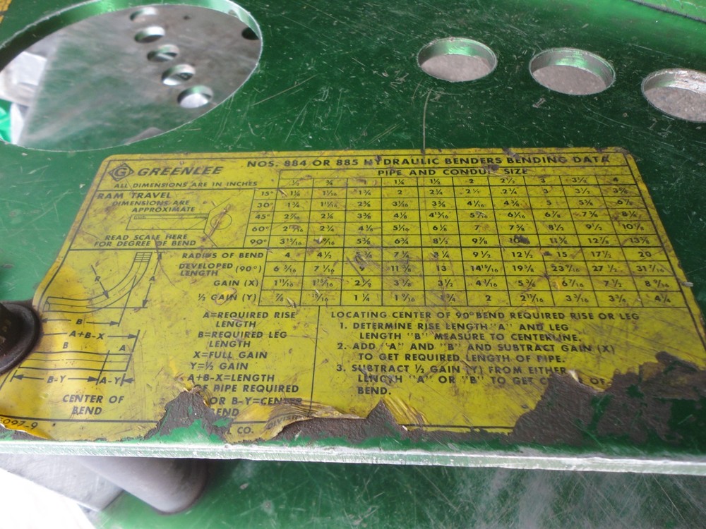 Pre-Owned "Complete" GREENLEE #885 Bender including Hydraulic Pump
