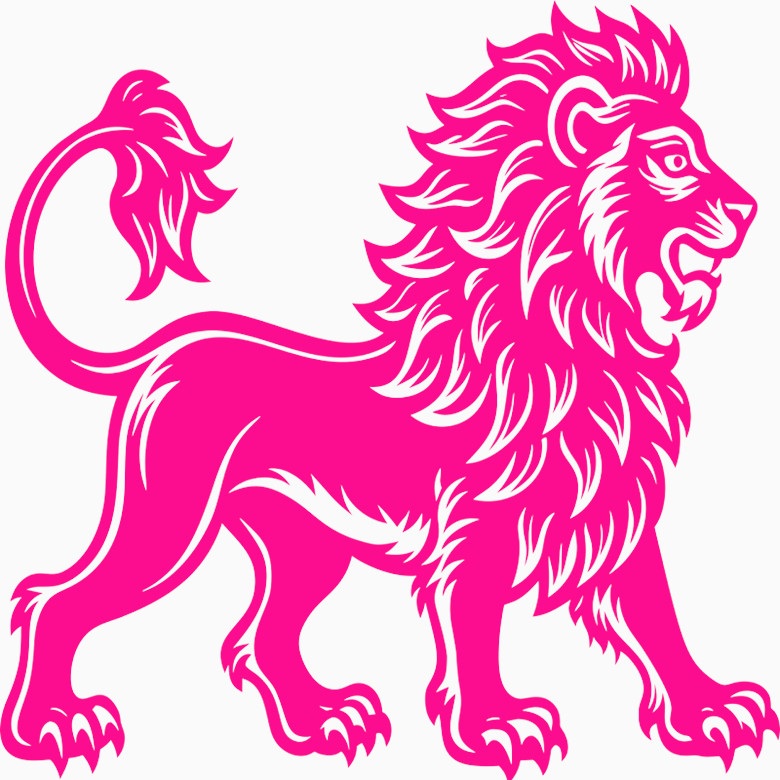 30 Custom Pink Pride Lion Personalized Address Labels