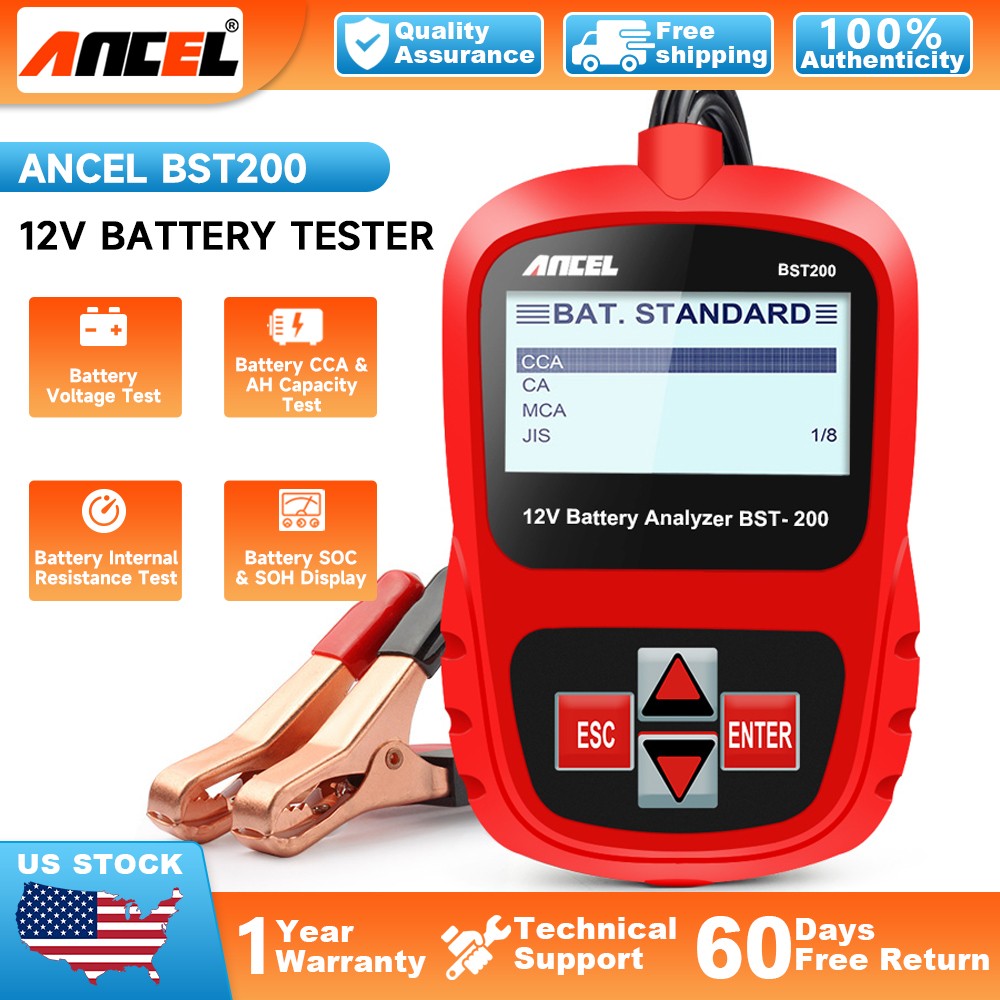 ANCEL BST200 Auto 12V Battery Load Tester 100-1100 CCA Charging Analyzer Tool