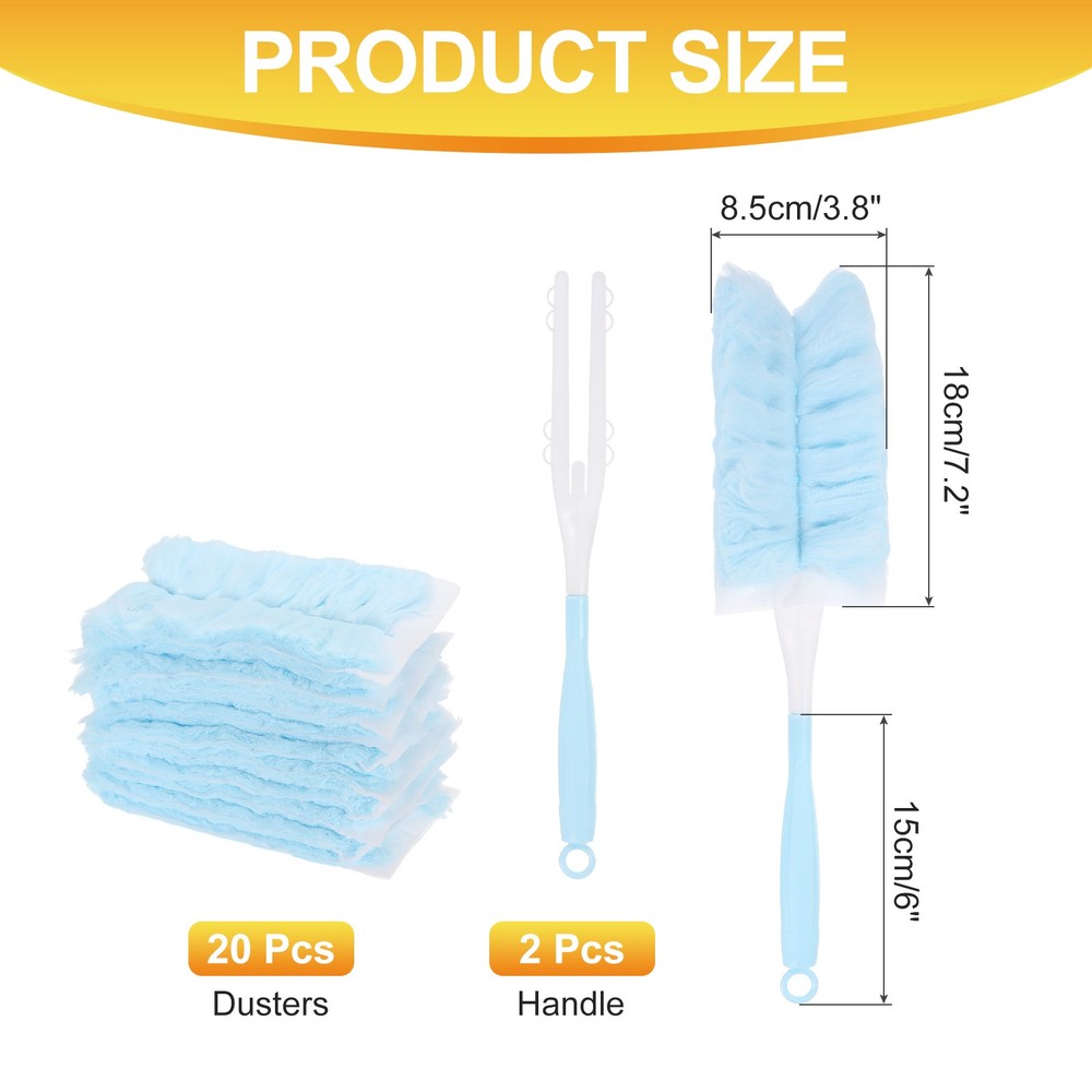2 Count Blue Handle Refill, with 20 Blue Dusters