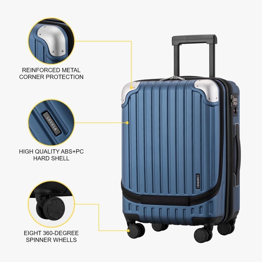 Grace 20" Hard Shell Suitcase Spinner Wheels - Blue