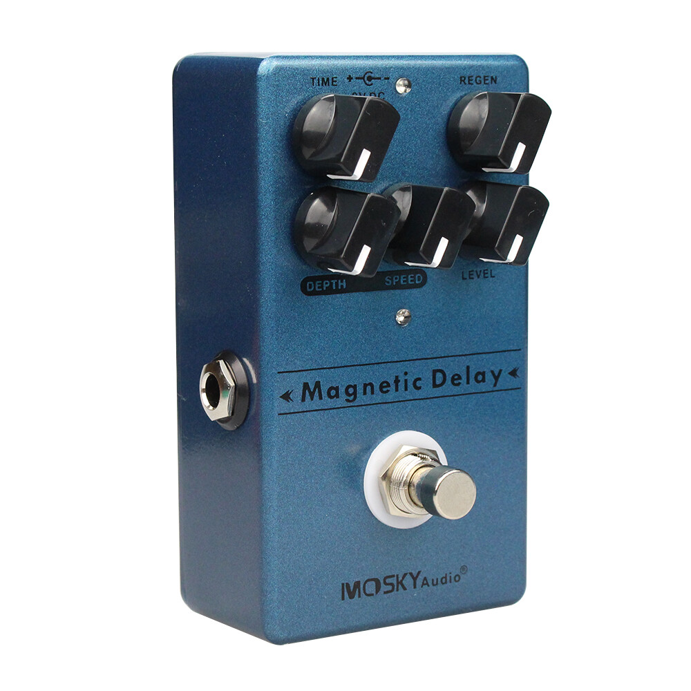 Mosky Magnetic Delay Guitar Effect Pedal Time Depth Flutter Rate Regen Level USA