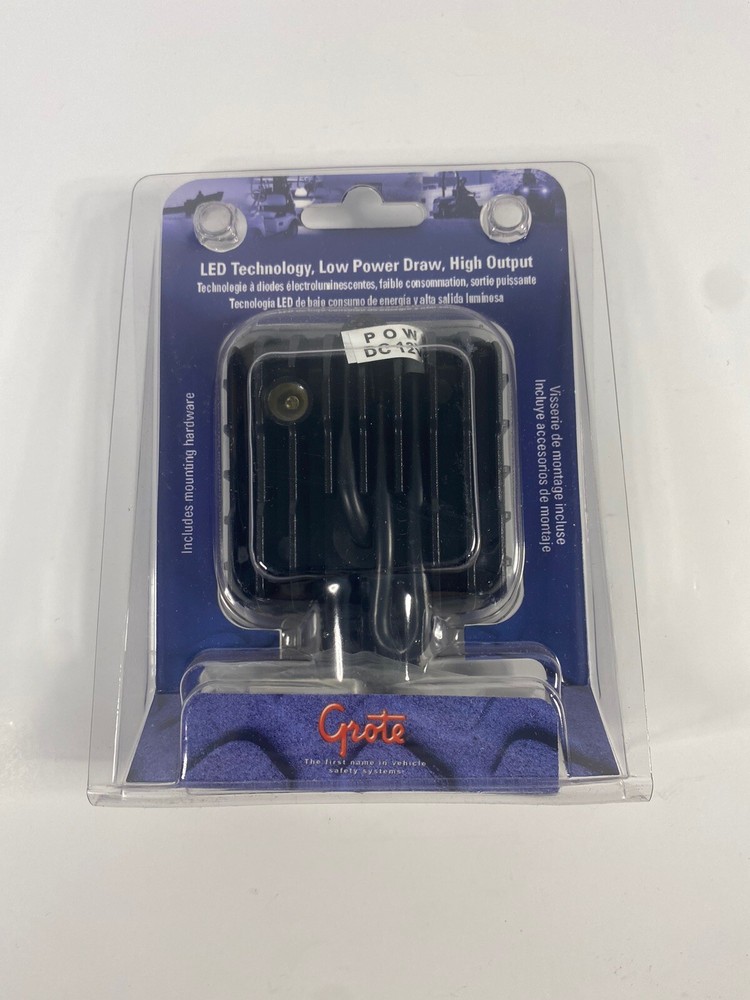 Grote 64H01-5 Clear Led Square Work Lamp Retail Pack