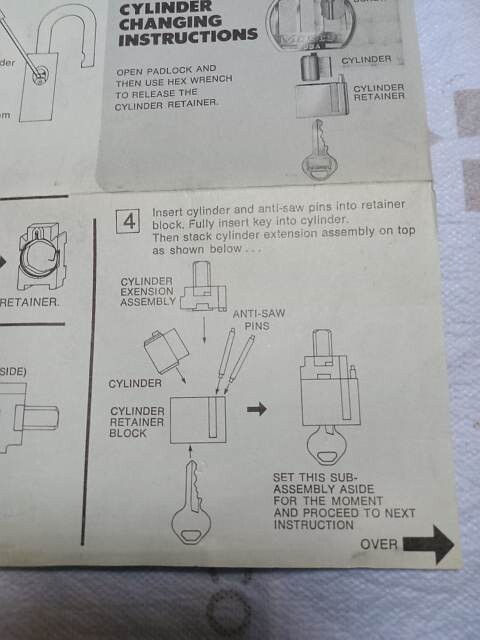 Vintage Master Lock Round Padlock Service Kit
