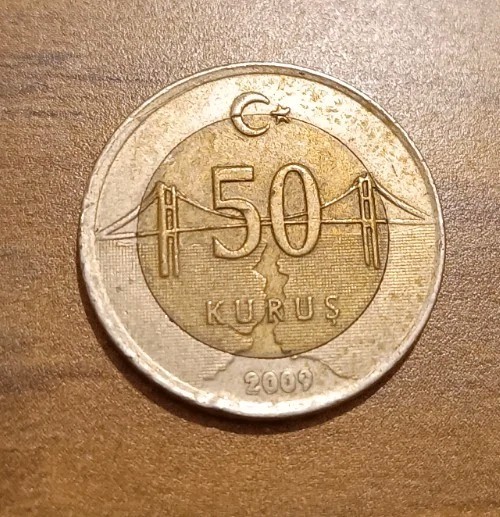 2009 Turkey 50 Kurus Coin