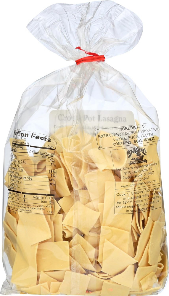 MRS MILLERS Noodle Extra Wide, 16 OZ