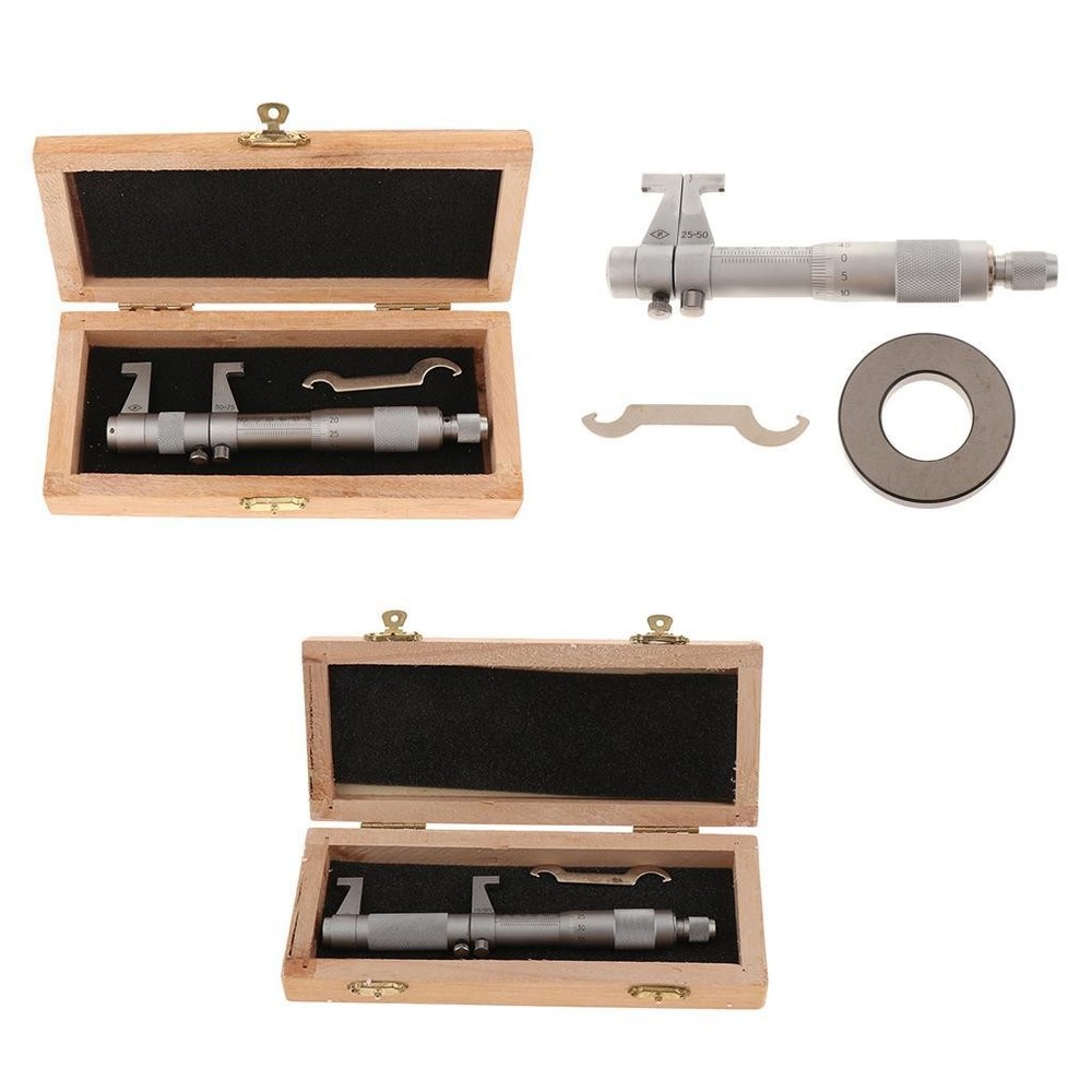 Inside Micrometer Internal Caliper Precision Metric Measuring Tool 25-50mm